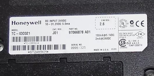 TC-IDD321 Honeywell Experion LS Spécifications I/O 32 Module d'entrée numérique en courant continu