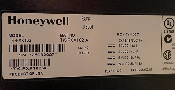 TK-FXX102 Honeywell 10 Réservoir à fente, châssis, module d'entrée/sortie, module PLC, pièces détachées DCS