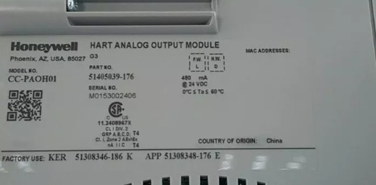 CC-PAOH01 Honeywell Hart Module de sortie analogique DCS Parts Module PLC