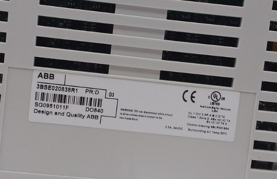 ABB DO840 3BSE020838R1 Module de sortie numérique 24V S/R 16 canaux S800