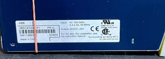 ABB SD834 3BSC610067R1 Énergie S800 Module d'entrée/sortie DCS Pièces en stock
