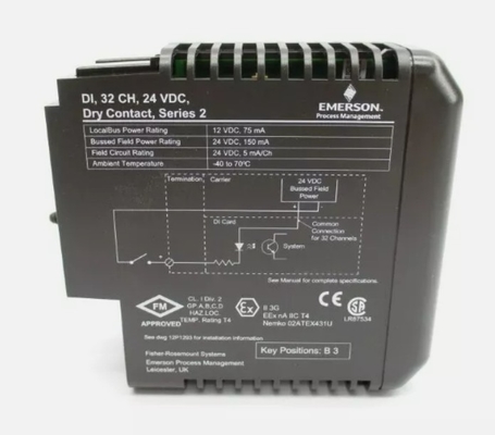 La carte de contact sèche KJ3203X1-BA1 Emerson DI à 32 canaux 24 VDC
