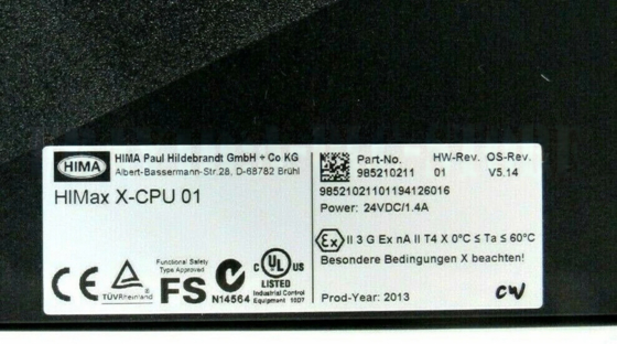 Module de processeur X-CPU 01 985210211 HIMA HIMAtrix