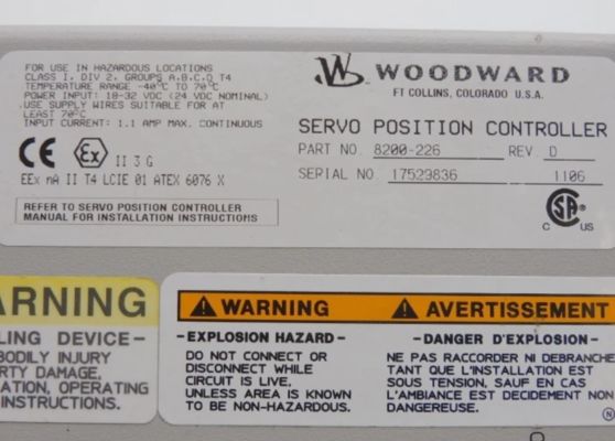 8200-226 Contrôleur de position servo Woodward