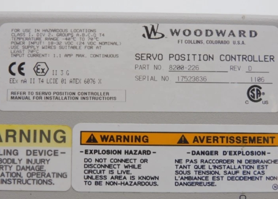 8200-226 Contrôleur de position servo Woodward