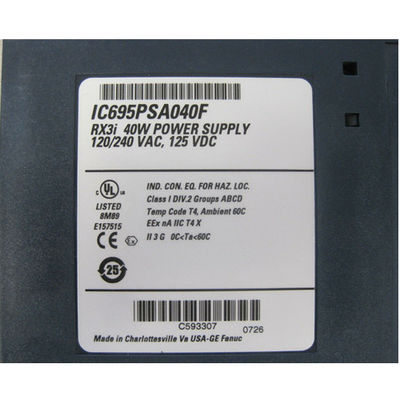 PLC des systèmes Rx3i de la GE Ic695psa040 Pac de PLC de GE Fanuc d'alimentation d'énergie