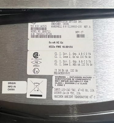 51199930-100 Honeywell Main Rack Power Supply Rack PLC Control System